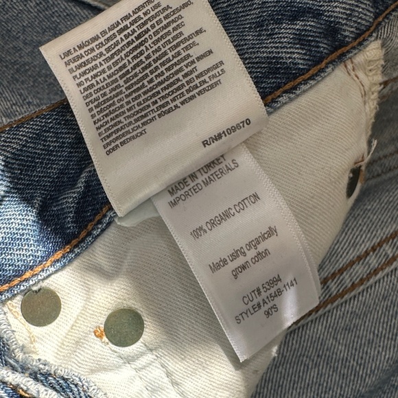 Agolde Denim Straight Leg High Waisted Distressed Jeans 25 Organic Cotton - Picture 16 of 17